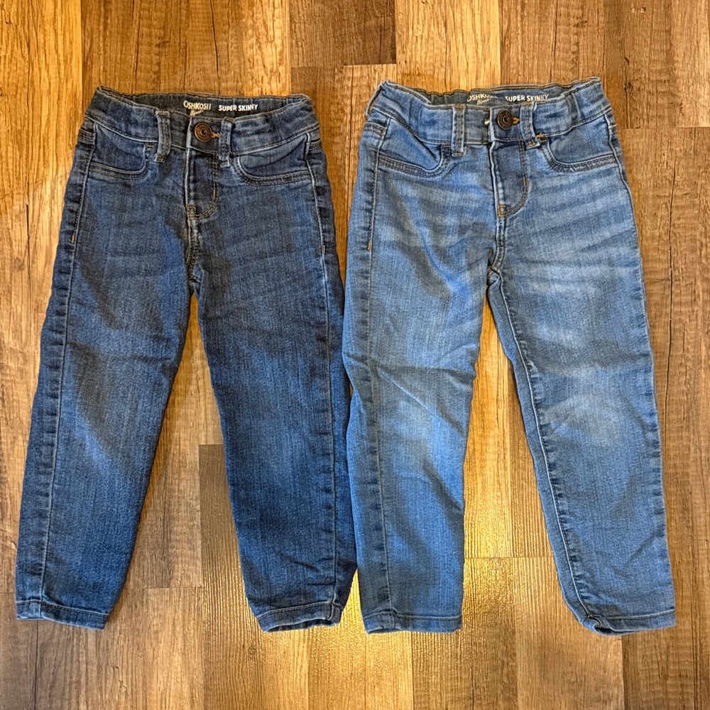 OshKosh B'gosh Toddler Girls' Straight Leg Jeans - Dark and Light Blue
